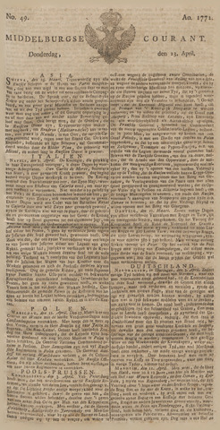 Middelburgsche Courant 1772-04-23