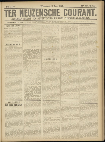 Ter Neuzensche Courant / Neuzensche Courant / (Algemeen) nieuws en advertentieblad voor Zeeuwsch-Vlaanderen 1925-06-10