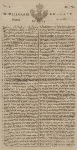 Middelburgsche Courant 1772-05-05