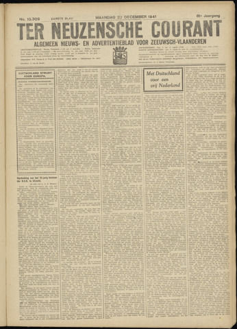 Ter Neuzensche Courant / Neuzensche Courant / (Algemeen) nieuws en advertentieblad voor Zeeuwsch-Vlaanderen 1941-12-22