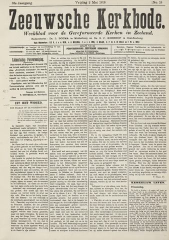Zeeuwsche kerkbode, weekblad gewijd aan de belangen der gereformeerde kerken/ Zeeuwsch kerkblad 1919-05-02
