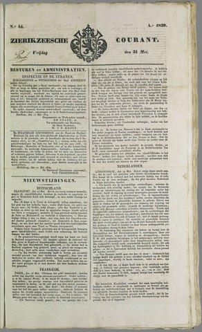 Zierikzeesche Courant 1839-05-31