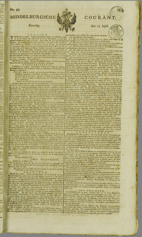 Middelburgsche Courant 1815-04-15