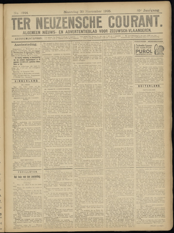 Ter Neuzensche Courant / Neuzensche Courant / (Algemeen) nieuws en advertentieblad voor Zeeuwsch-Vlaanderen 1925-11-30