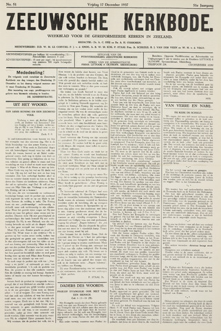 Zeeuwsche kerkbode, weekblad gewijd aan de belangen der gereformeerde kerken/ Zeeuwsch kerkblad 1937-12-17