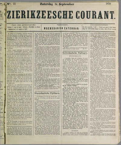 Zierikzeesche Courant 1870-09-24