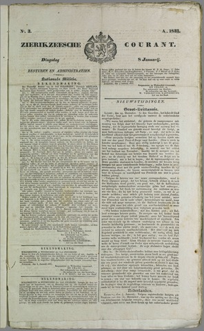 Zierikzeesche Courant 1833-01-08