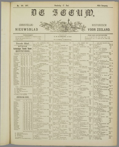 De Zeeuw. Christelijk-historisch nieuwsblad voor Zeeland 1897-06-17