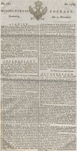 Middelburgsche Courant 1769-11-23