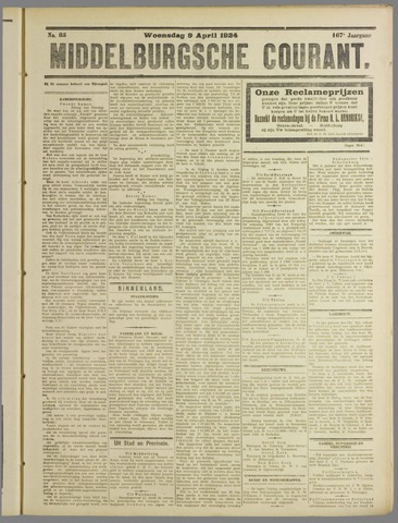 Middelburgsche Courant 1924-04-09
