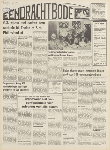 Eendrachtbode /Mededeelingenblad voor het eiland Tholen 1975-11-13