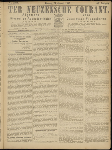 Ter Neuzensche Courant / Neuzensche Courant / (Algemeen) nieuws en advertentieblad voor Zeeuwsch-Vlaanderen 1913-01-21