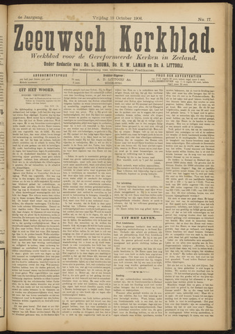 Zeeuwsche kerkbode, weekblad gewijd aan de belangen der gereformeerde kerken/ Zeeuwsch kerkblad 1906-10-19