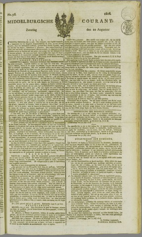 Middelburgsche Courant 1816-08-10