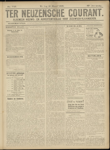Ter Neuzensche Courant / Neuzensche Courant / (Algemeen) nieuws en advertentieblad voor Zeeuwsch-Vlaanderen 1925-03-20