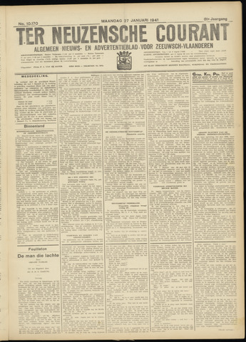 Ter Neuzensche Courant / Neuzensche Courant / (Algemeen) nieuws en advertentieblad voor Zeeuwsch-Vlaanderen 1941-01-27