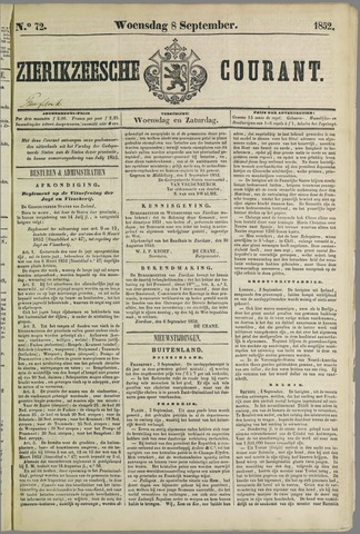 Zierikzeesche Courant 1852-09-08