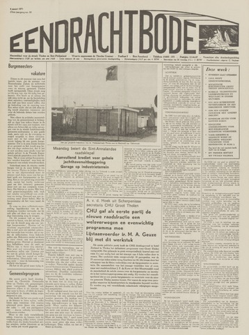 Eendrachtbode /Mededeelingenblad voor het eiland Tholen 1971-03-04