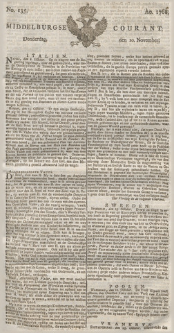 Middelburgsche Courant 1768-11-10