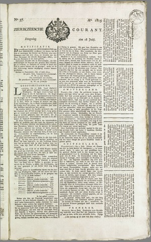 Zierikzeesche Courant 1815-07-18
