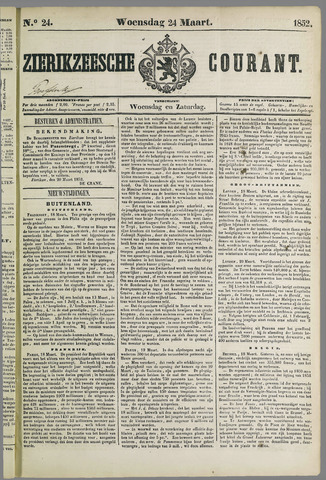 Zierikzeesche Courant 1852-03-24
