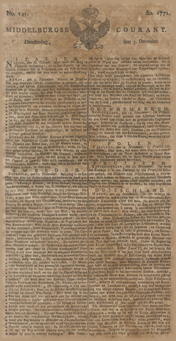 Middelburgsche Courant 1772-12-03