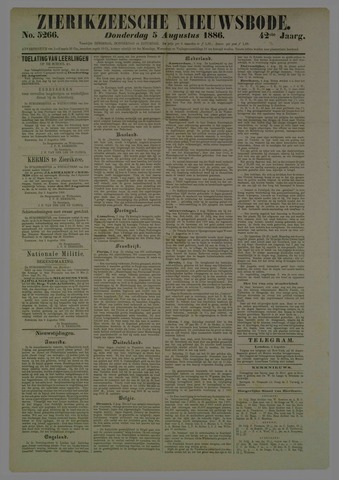 Zierikzeesche Nieuwsbode 1886-08-05
