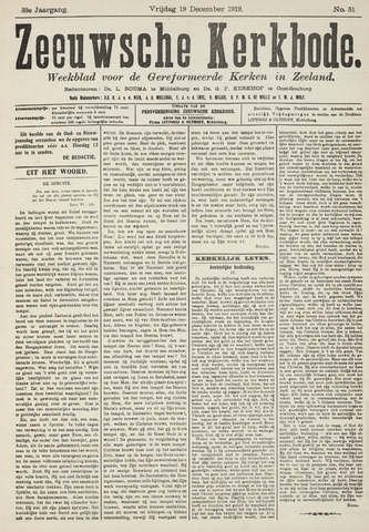 Zeeuwsche kerkbode, weekblad gewijd aan de belangen der gereformeerde kerken/ Zeeuwsch kerkblad 1919-12-19