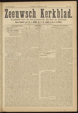 Zeeuwsche kerkbode, weekblad gewijd aan de belangen der gereformeerde kerken/ Zeeuwsch kerkblad 1906-01-12