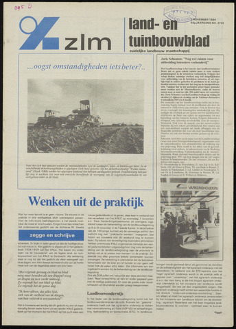 Zeeuwsch landbouwblad ... ZLM land- en tuinbouwblad 1984-11-02