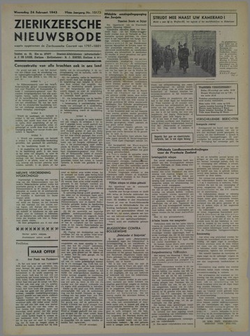 Zierikzeesche Nieuwsbode 1943-02-24