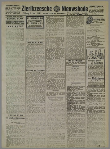 Zierikzeesche Nieuwsbode 1931-01-09