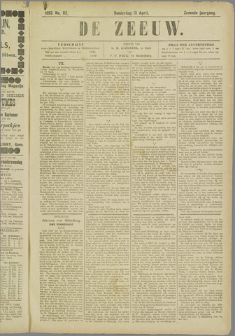 De Zeeuw. Christelijk-historisch nieuwsblad voor Zeeland 1893-04-13