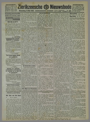 Zierikzeesche Nieuwsbode 1931-05-13