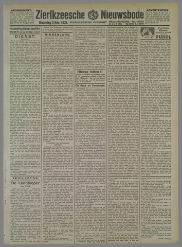Zierikzeesche Nieuwsbode 1931-10-14