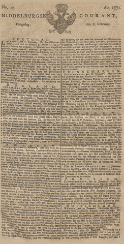 Middelburgsche Courant 1774-02-08