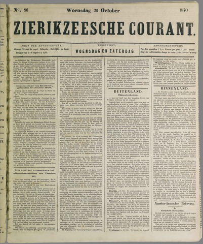 Zierikzeesche Courant 1870-10-26