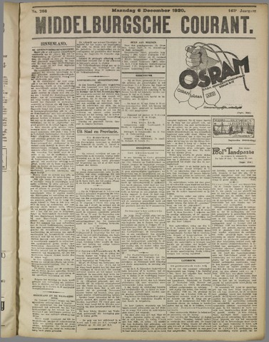 Middelburgsche Courant 1920-12-06