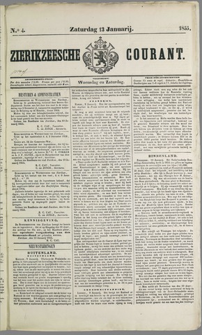 Zierikzeesche Courant 1855-01-13