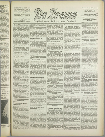 De Zeeuw. Christelijk-historisch nieuwsblad voor Zeeland 1940-09-12