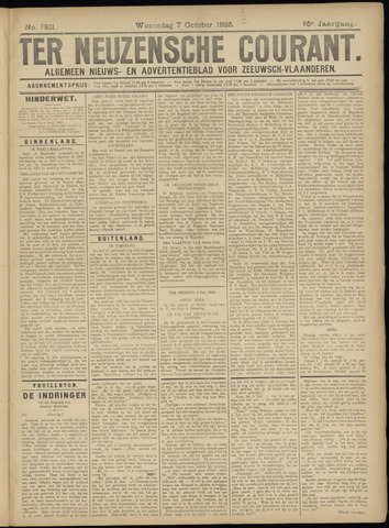 Ter Neuzensche Courant / Neuzensche Courant / (Algemeen) nieuws en advertentieblad voor Zeeuwsch-Vlaanderen 1925-10-07