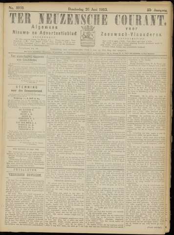 Ter Neuzensche Courant / Neuzensche Courant / (Algemeen) nieuws en advertentieblad voor Zeeuwsch-Vlaanderen 1913-06-26