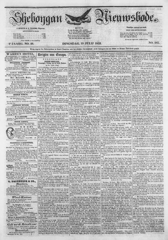 Sheboygan Nieuwsbode 1853-07-19