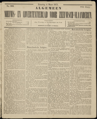 Ter Neuzensche Courant / Neuzensche Courant / (Algemeen) nieuws en advertentieblad voor Zeeuwsch-Vlaanderen 1871-03-04