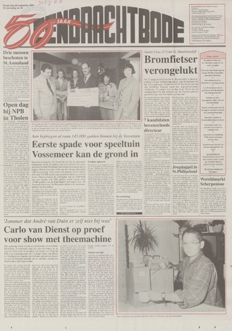 Eendrachtbode /Mededeelingenblad voor het eiland Tholen 1995-09-28