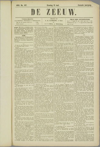 De Zeeuw. Christelijk-historisch nieuwsblad voor Zeeland 1893-06-13