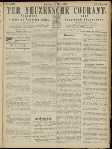 Ter Neuzensche Courant / Neuzensche Courant / (Algemeen) nieuws en advertentieblad voor Zeeuwsch-Vlaanderen 1913-05-10