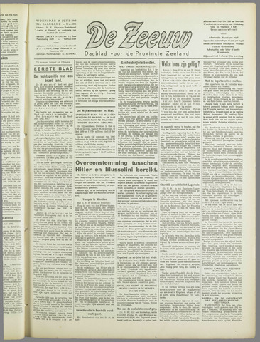 De Zeeuw. Christelijk-historisch nieuwsblad voor Zeeland 1940-06-19