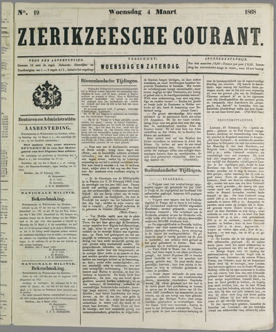 Zierikzeesche Courant 1868-03-04