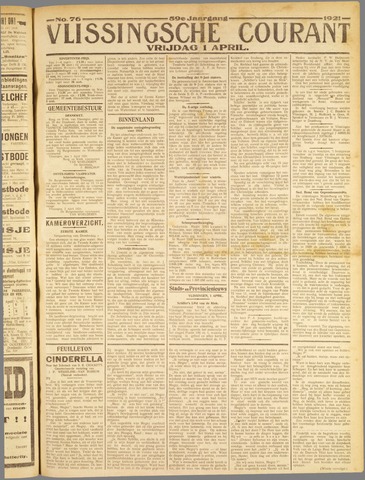 Vlissingse Courant 1921-04-01